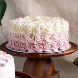Pastel Ombré Rose Vanilla Cake